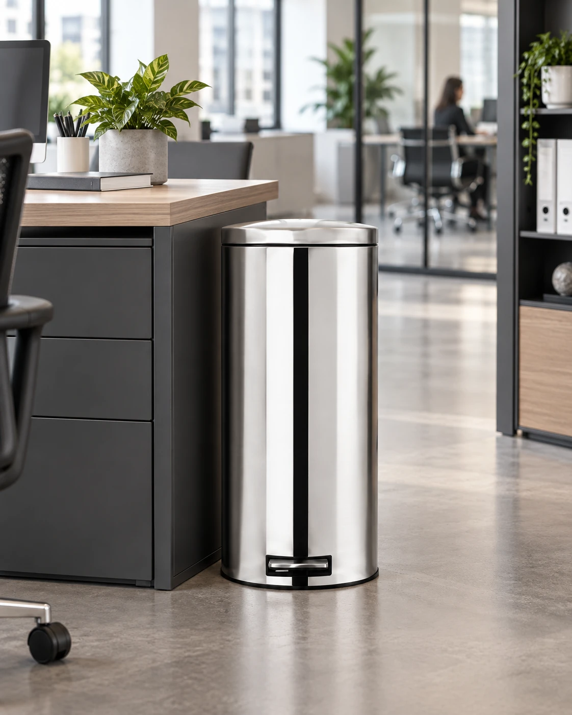 High Class Pedal Bin 30L in a modern office