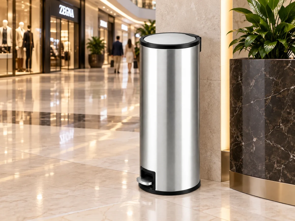 AKA Hilo Pedal Bin 30L in a luxury shopping mall