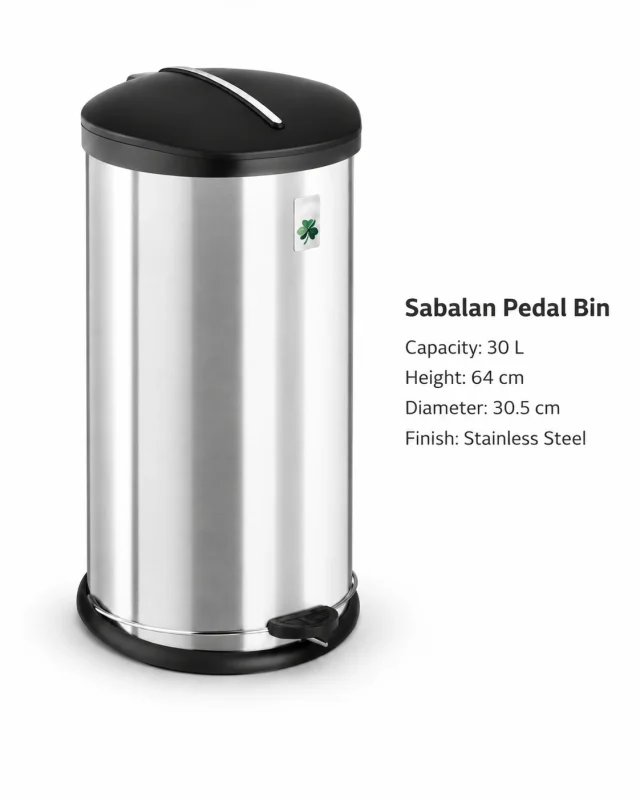 AKA Sabalan Pedal Bin 30L Steel