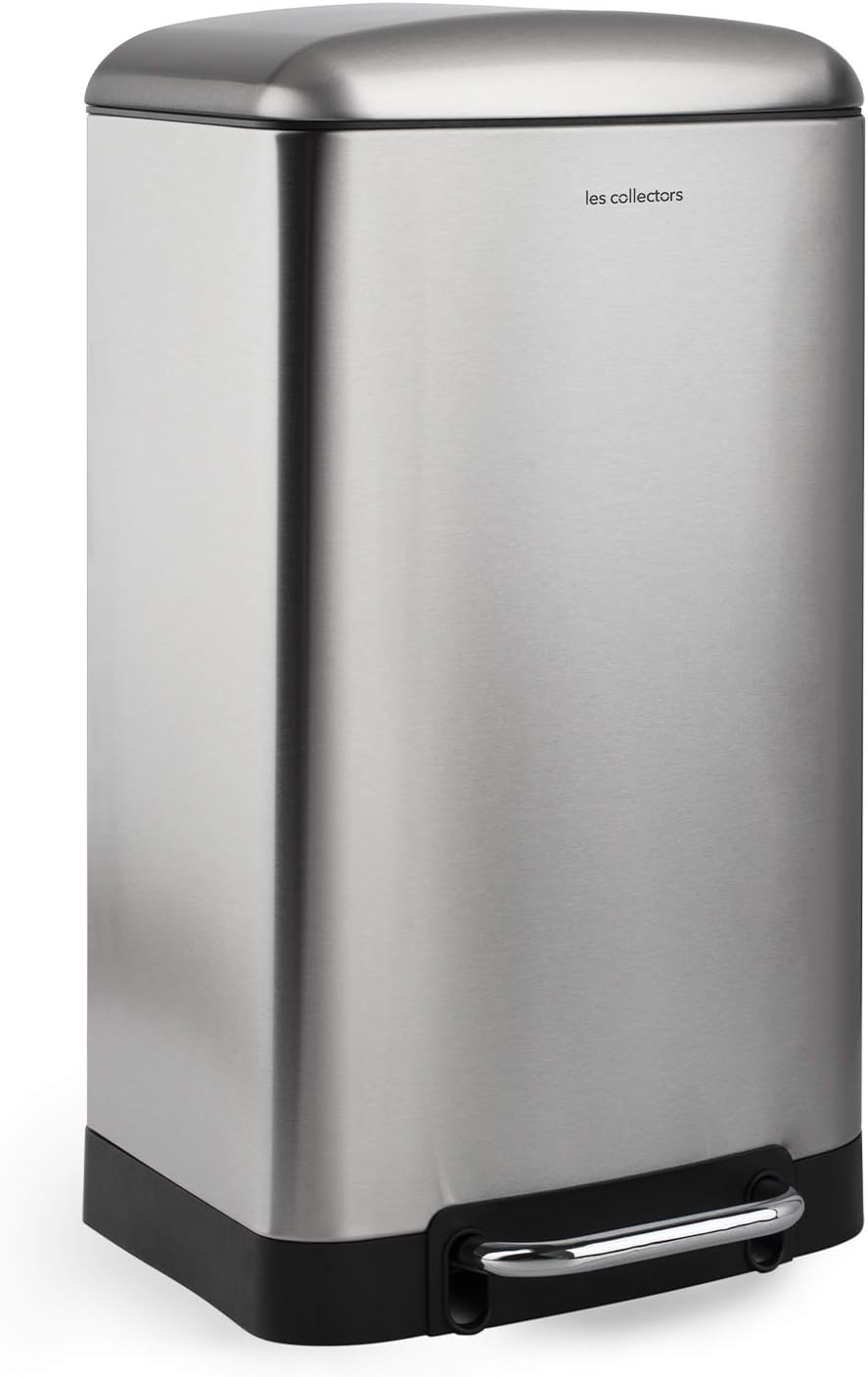 Rectangular stainless steel pedal bin, product reference image